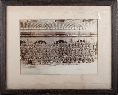 Lot 80 - MILITARY INTEREST: A GROUP PHOTOGRAPH OF SOLDIERS IN INDIA