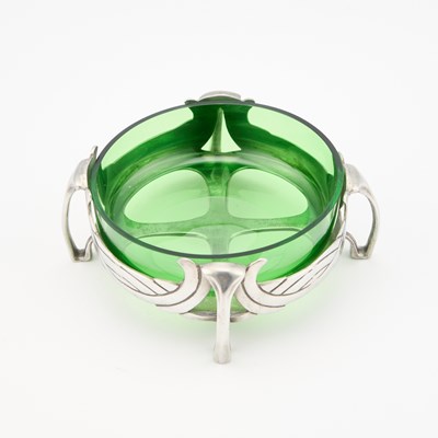 Lot 178 - ARCHIBALD KNOX (1864-1933) FOR LIBERTY & CO, A TUDRIC PEWTER BUTTER DISH