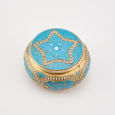 Lot 237 - A NORWEGIAN SILVER-GILT AND ENAMEL BOX