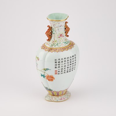 Lot 100 - A CHINESE FAMILLE ROSE VASE