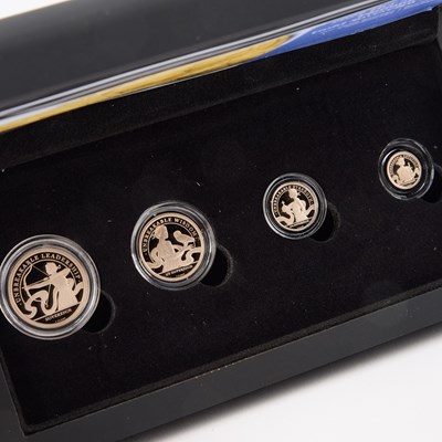 Lot 20 - A FOUR-COIN GOLD PROOF SET, 2022 HER MAJESTY'S GRACES PLATINUM JUBILEE GOLD SOVEREIGN PRESTIGE SET