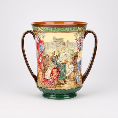 Lot 67 - A ROYAL DOULTON COMMEMORATIVE 1937 CORONATION LOVING CUP
