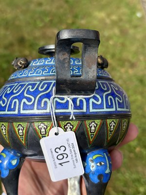 Lot 193 - A RARE CHINESE SILVER AND ENAMEL TRIPOD CENSER