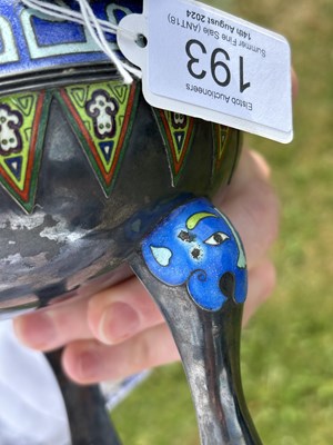 Lot 193 - A RARE CHINESE SILVER AND ENAMEL TRIPOD CENSER