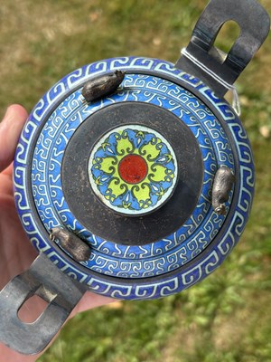Lot 193 - A RARE CHINESE SILVER AND ENAMEL TRIPOD CENSER