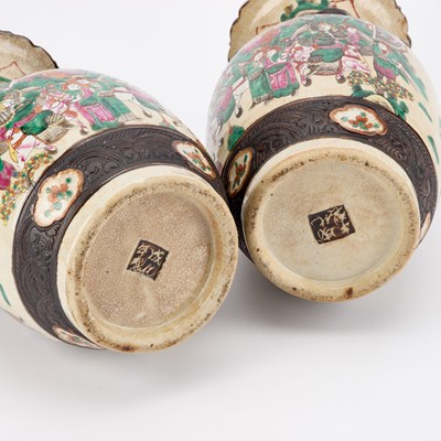 Lot 122 - A PAIR OF LATE 19TH CENTURY CHINESE CRACKLEWARE VASES