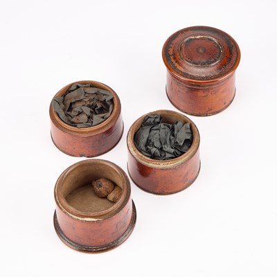 Lot 77 - AN EARLY 19TH CENTURY SYCAMORE FOUR-SECTION SPICE TOWER