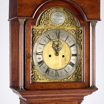 Lot 699 - A GEORGE III OAK EIGHT-DAY LONGCASE CLOCK, SIGNED J. WILSON, NEWCASTLE