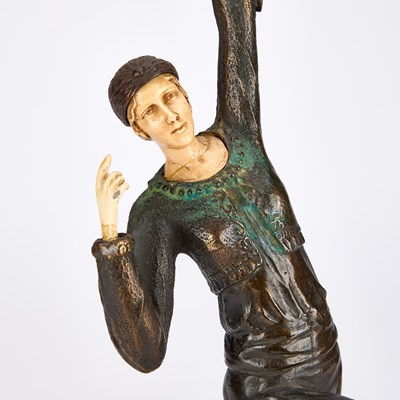 Lot 927 - AFTER PAUL PHILIPPE, A BRONZE AND FAUX IVORY FIGURE
