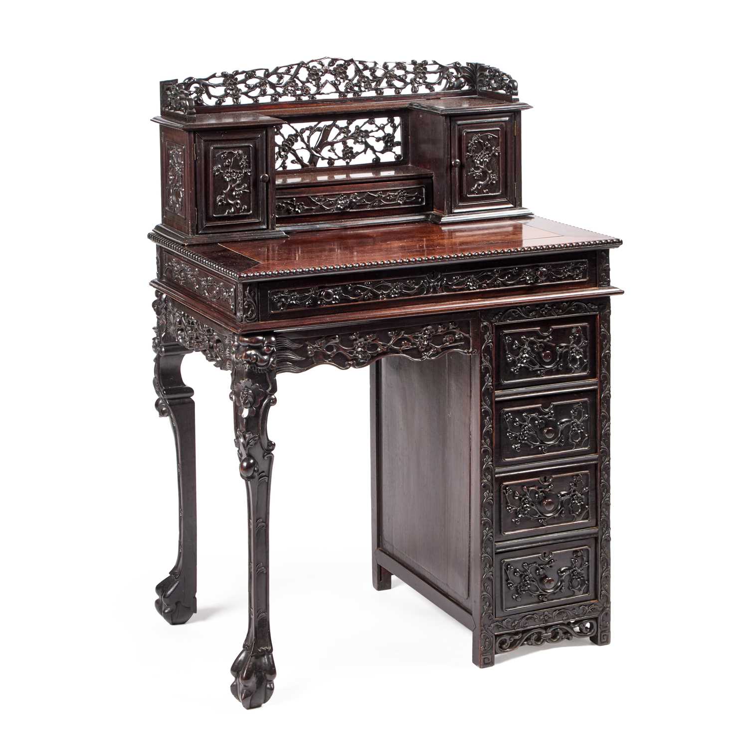 Lot 734 - A CHINESE HARDWOOD DESK
