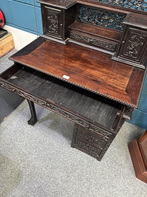 Lot 734 - A CHINESE HARDWOOD DESK