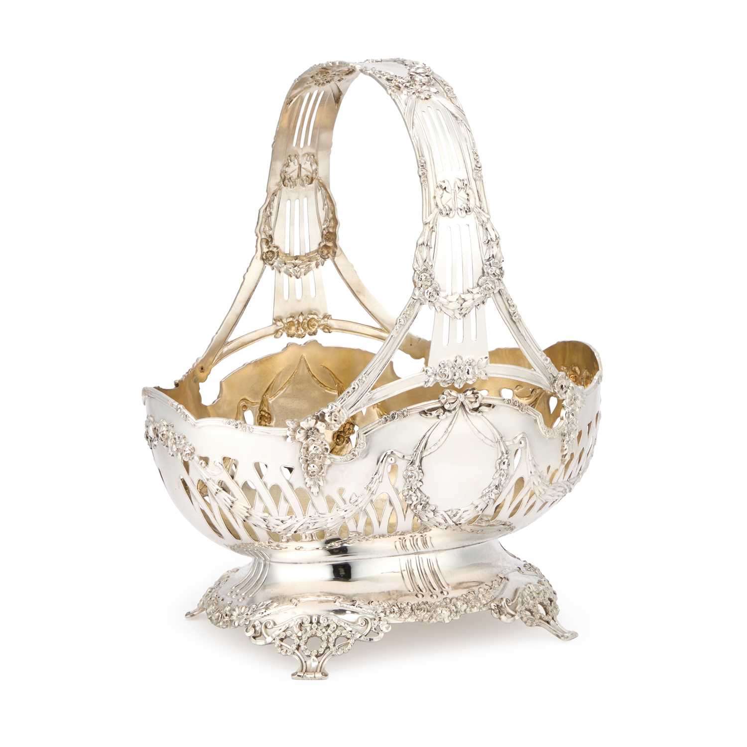 Lot 300 - A LARGE AUSTRO-HUNGARIAN SILVER TABLE BASKET