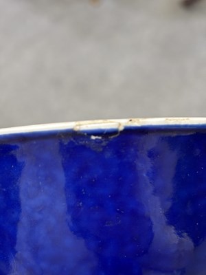 Lot 91 - A PAIR OF CHINESE BLUE-GLAZED PORCELAIN BOWLS