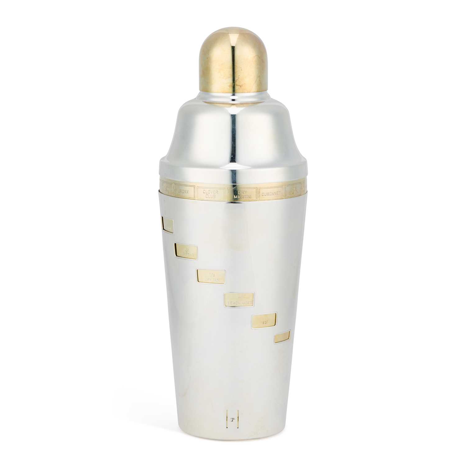 Lot 263 - A SILVER-PLATED 'RECIPE' COCKTAIL SHAKER