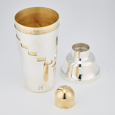 Lot 263 - A SILVER-PLATED 'RECIPE' COCKTAIL SHAKER