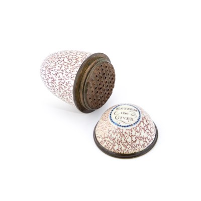 Lot A SOUTH STAFFORDSHIRE ENAMEL NUTMEG GRATER