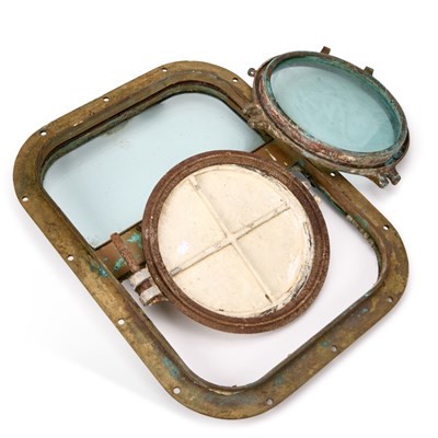 Lot 801 - TWO BRASS SHIP'S PORTHOLES