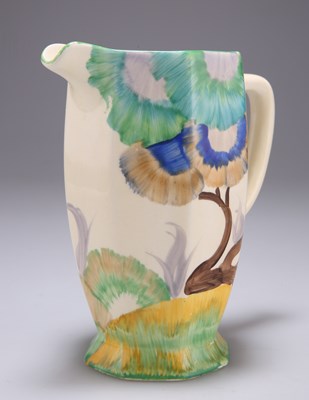 Lot 139 - A CLARICE CLIFF BIZARRE BLUE RHODANTHE PATTERN ATHENS JUG