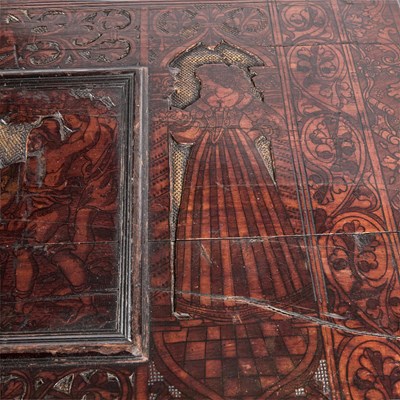 Lot 994 - A LARGE NORTH ITALIAN PEN-WORK CASSONE