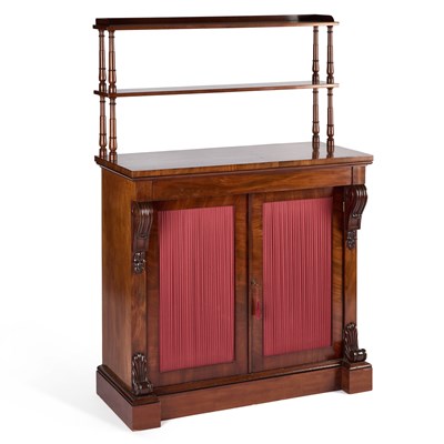 Lot 1075 - A REGENCY MAHOGANY TWO-DOOR CHIFFONIER