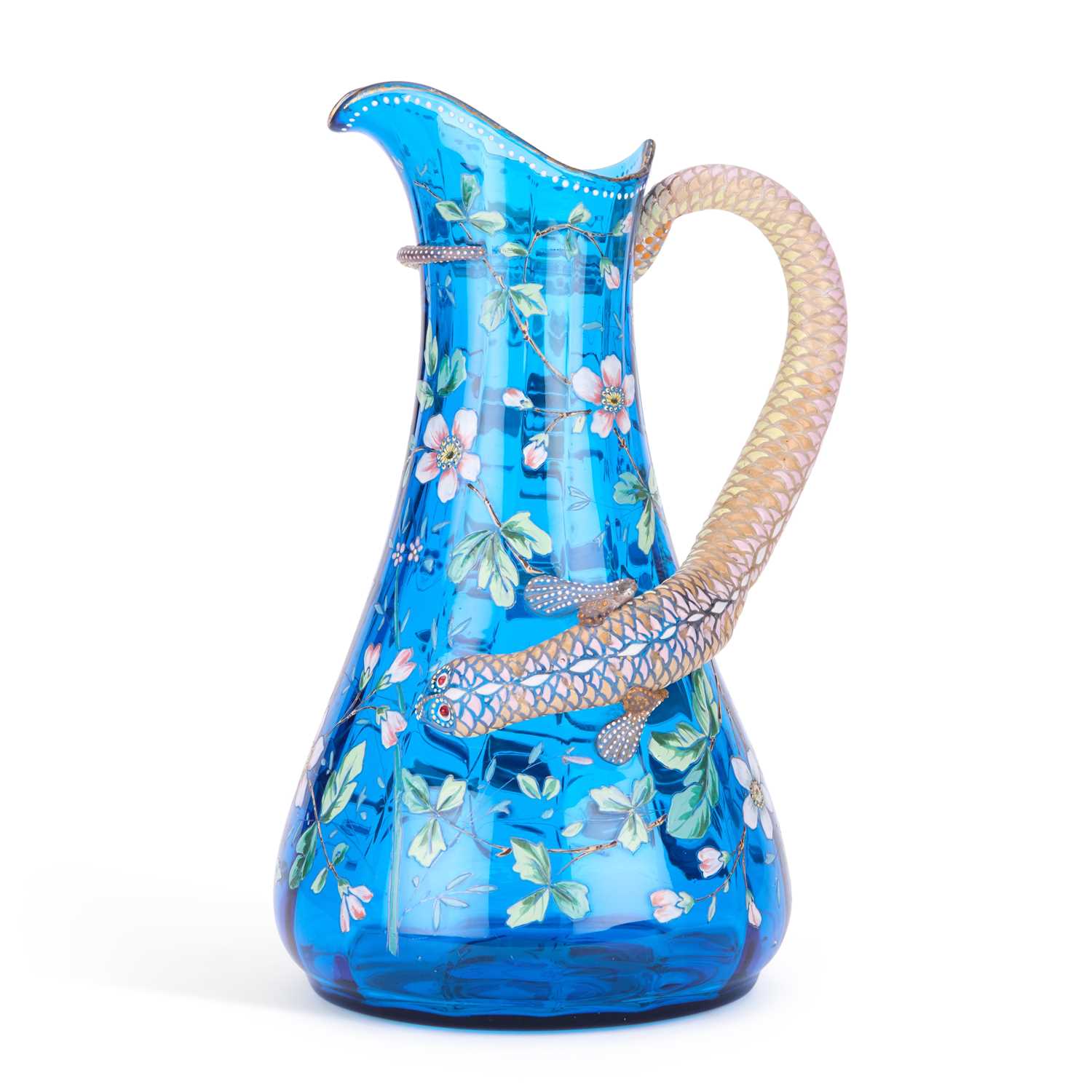 Lot 58 - A LARGE MOSER ENAMEL DECORATED JUG