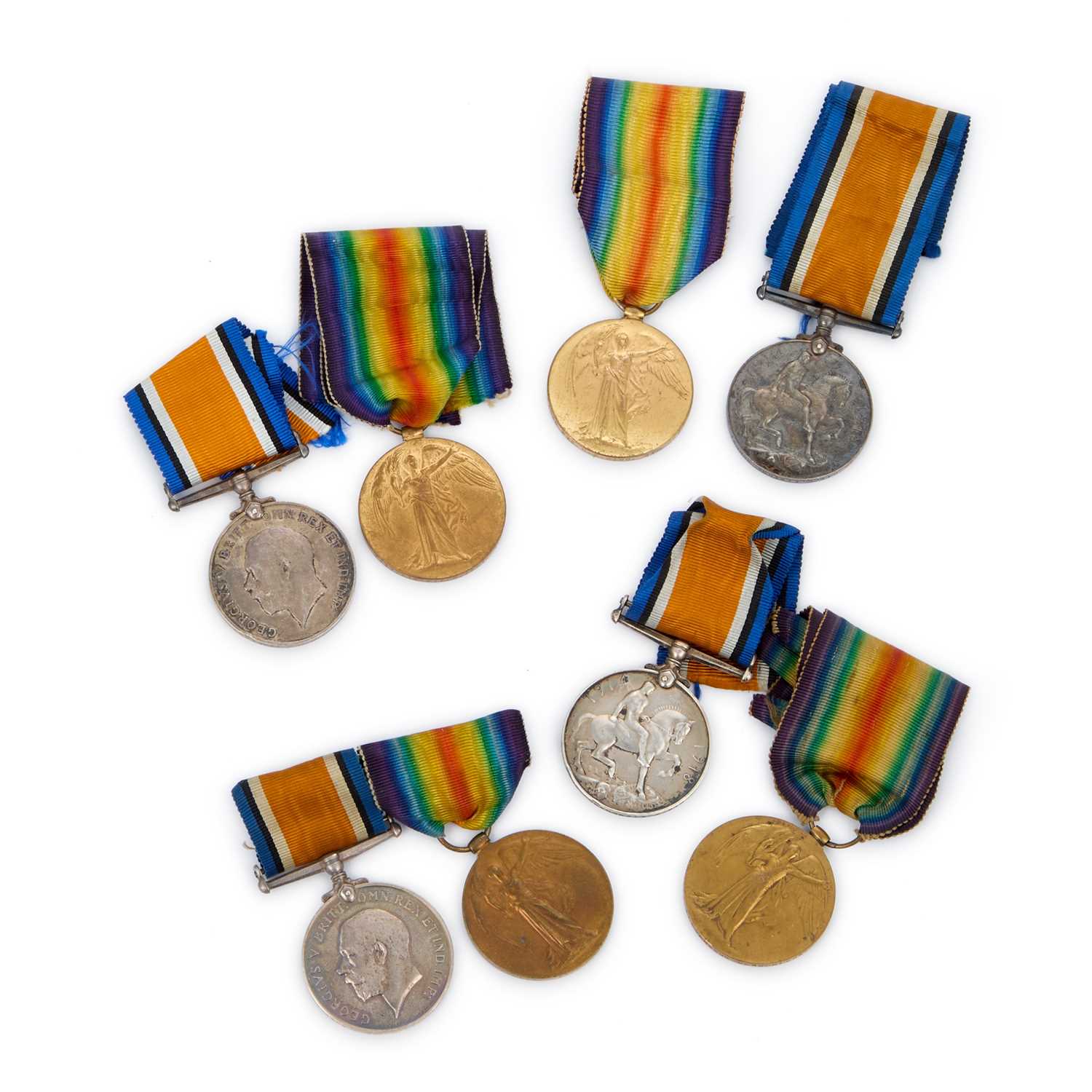 Lot 41 - FOUR FIRST WORLD WAR MEDAL PAIRS