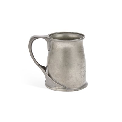 Lot 182 - ARCHIBALD KNOX (1864-1933) FOR LIBERTY & CO, A TUDRIC PEWTER MUG