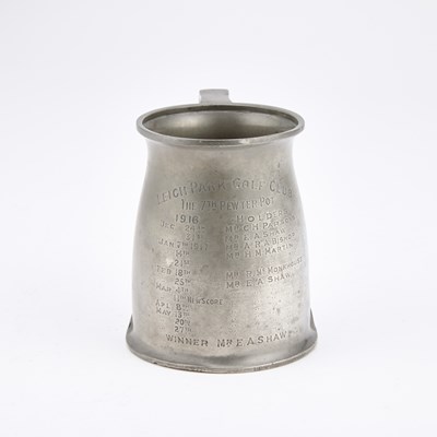 Lot ARCHIBALD KNOX (1864-1933) FOR LIBERTY & CO, A TUDRIC PEWTER MUG