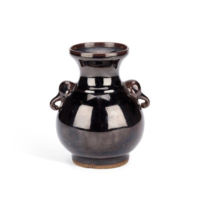 Lot 518 - A CHINESE FLAMBE GLAZED VASE