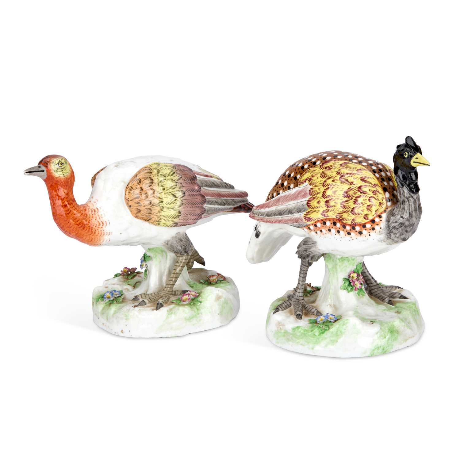 Lot 86 - A PAIR OF PORCELAIN MODELS OF GAME BIRDS