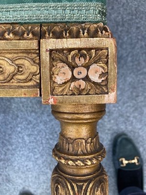 Lot AN 18TH CENTURY STYLE GILTWOOD STOOL