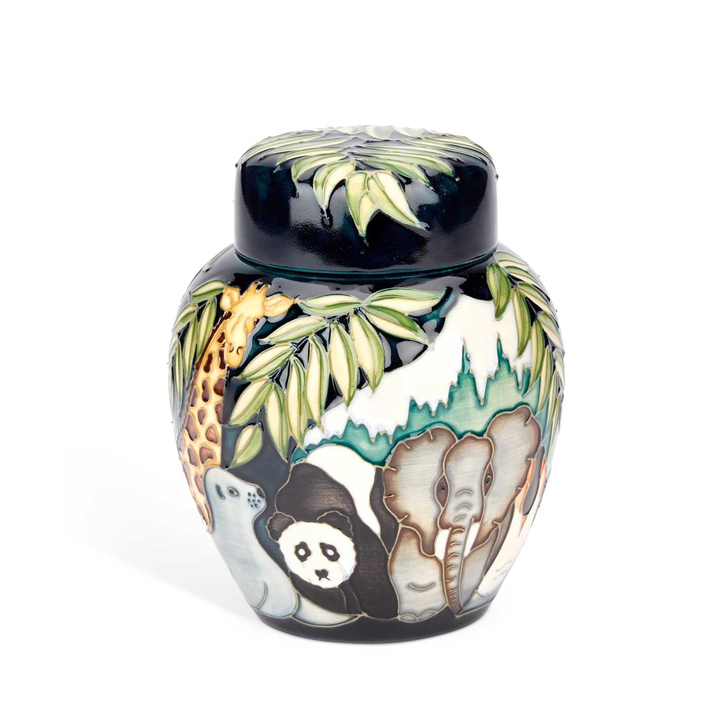 Lot 103 - A MOORCROFT 'NOAH'S ARK' GINGER JAR