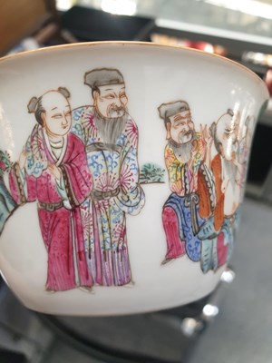 Lot 703 - A GROUP OF THREE CHINESE FAMILLE ROSE BOWLS