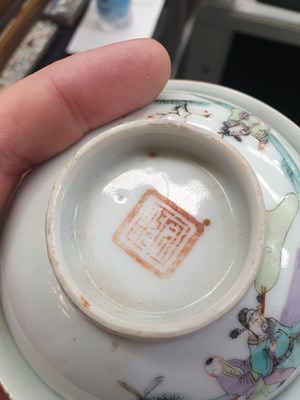 Lot 703 - A GROUP OF THREE CHINESE FAMILLE ROSE BOWLS