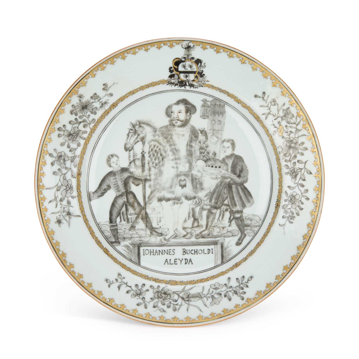 Lot A CHINESE EXPORT ARMORIAL STYLE PORCELAIN PLATE