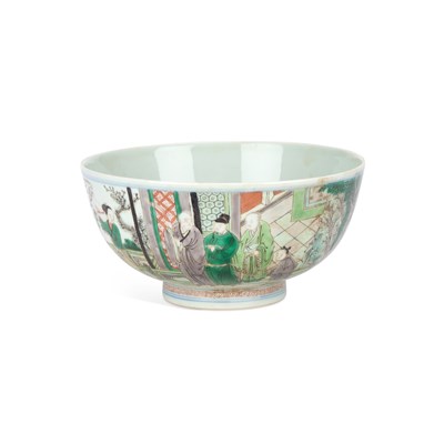 Lot 558 - A CHINESE FAMILLE VERTE ‘FIGURAL’ BOWL
