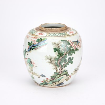 Lot A CHINESE FAMILLE VERTE GINGER JAR