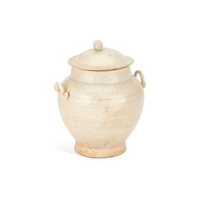 Lot 497 - A CHINESE EARTHENWARE JAR AND COVER