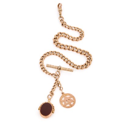 Lot 750A - AN ALBERT CHAIN WITH FOBS