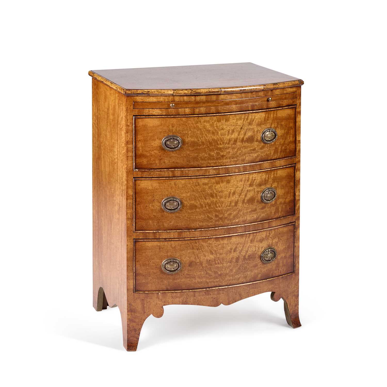Lot A GEORGE III STYLE MAHOGANY BOWFRONT CHEST