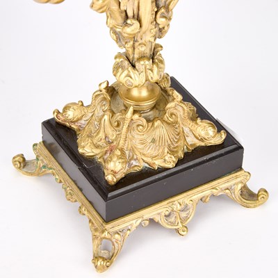Lot A PAIR OF FRENCH GILT-BRONZE CANDELABRA, 19TH CENTURY