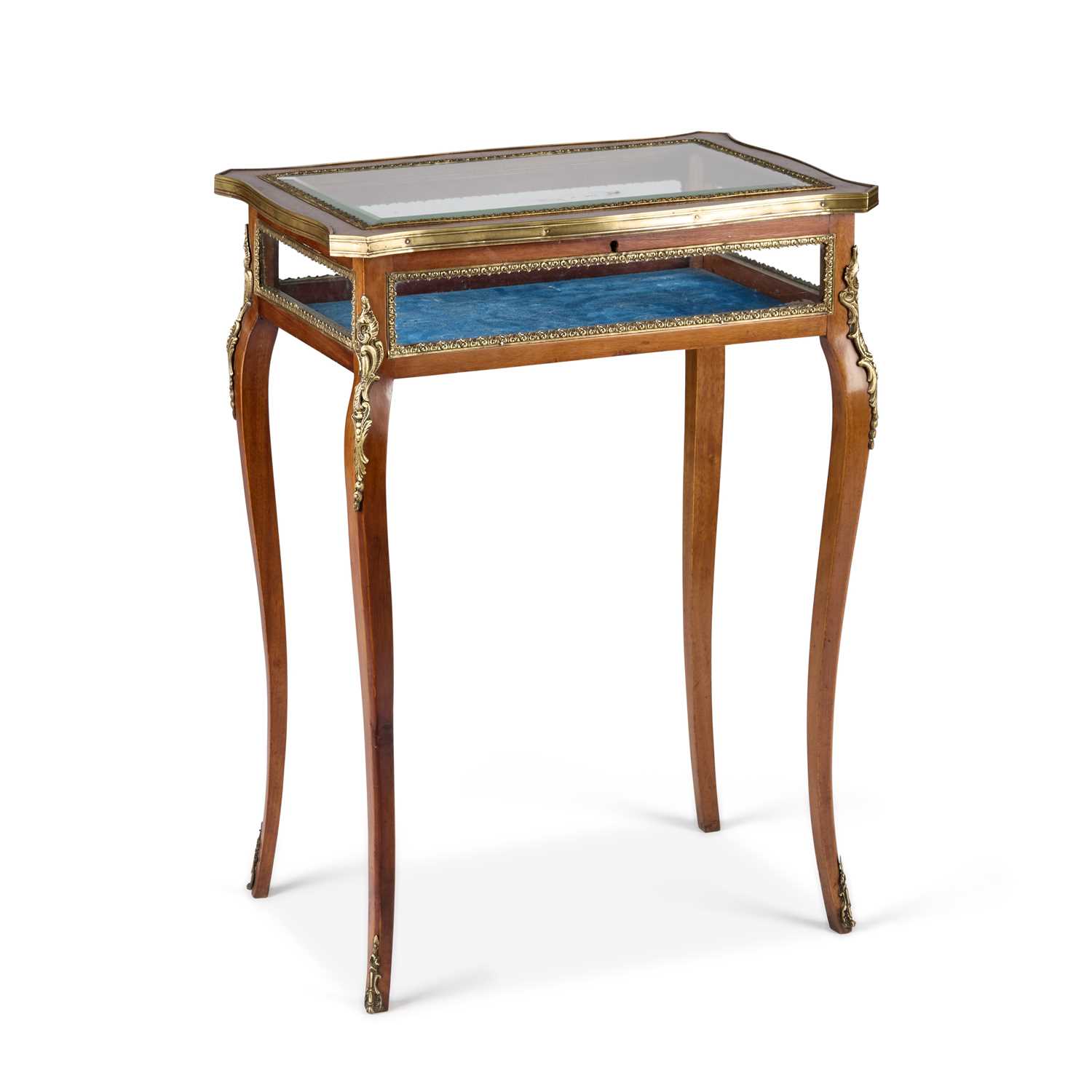 Lot A LOUIS XV STYLE GILT-METAL MOUNTED WALNUT BIJOUTERIE TABLE