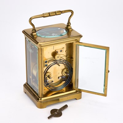 Lot A CARRIAGE CLOCK AND CASE, C.1880