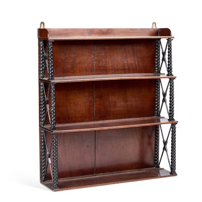 Lot 1021 - A GEORGE IV MAHOGANY WALL SHELF