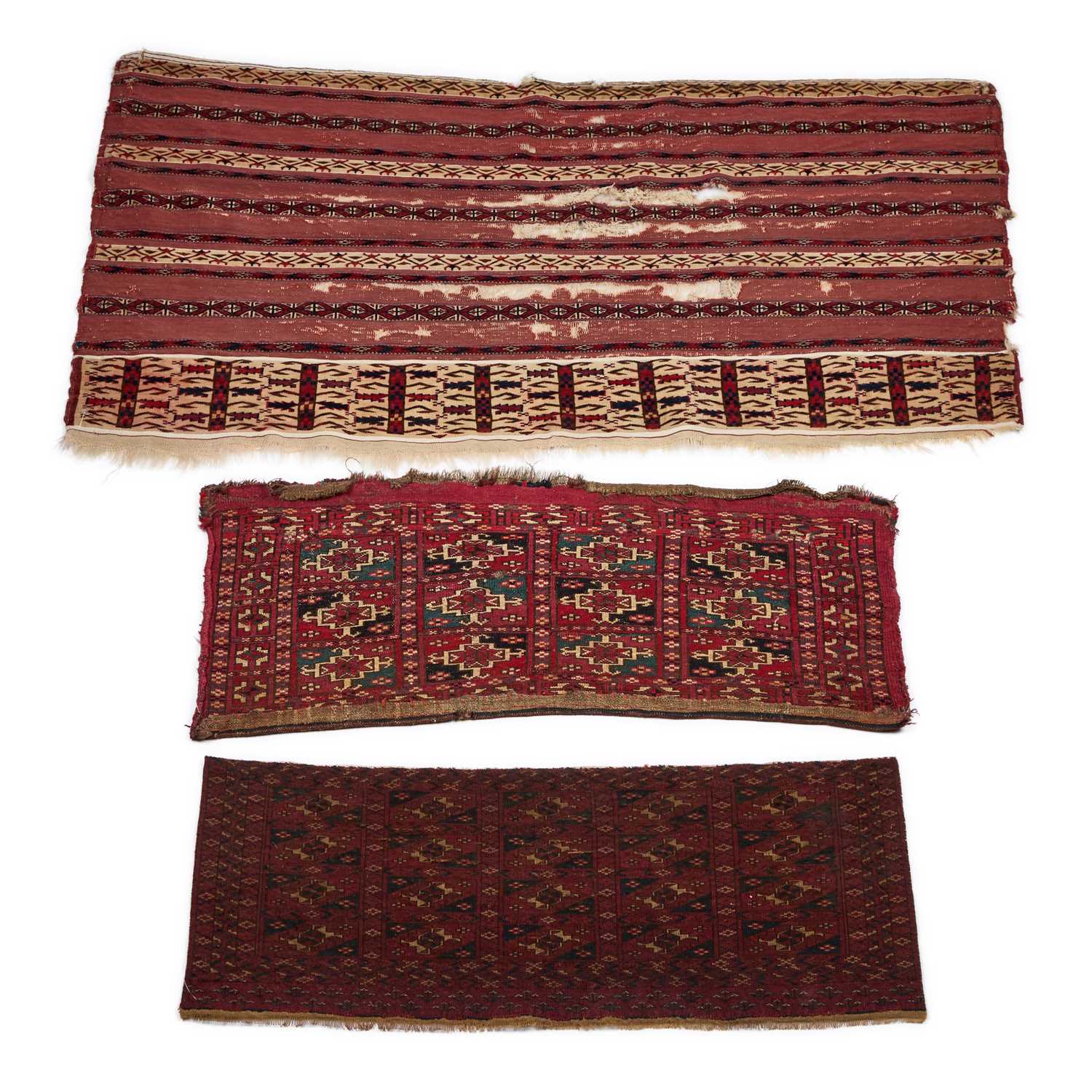 Lot THREE TURKEMAN RUGS