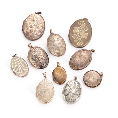 Lot 677 - A COLLECTION OF SILVER LOCKET PENDANTS
