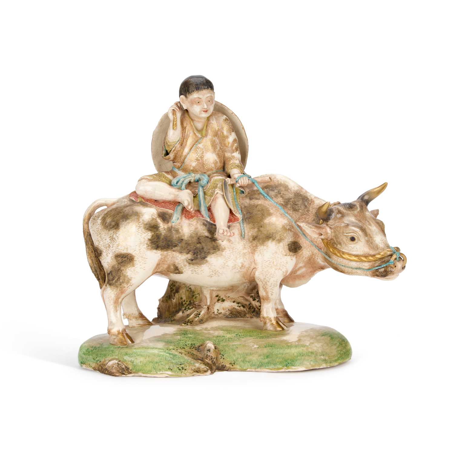 Lot AN UNUSUAL SATSUMA POTTERY FIGURE, MEIJI PERIOD
