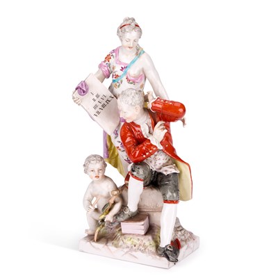 Lot 95 - A BERLIN PORCELAIN FIGURE GROUP, 19TH CENTURY
