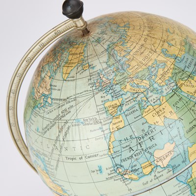 Lot A PAIR OF METAL GLOBES, 20TH CENTURY