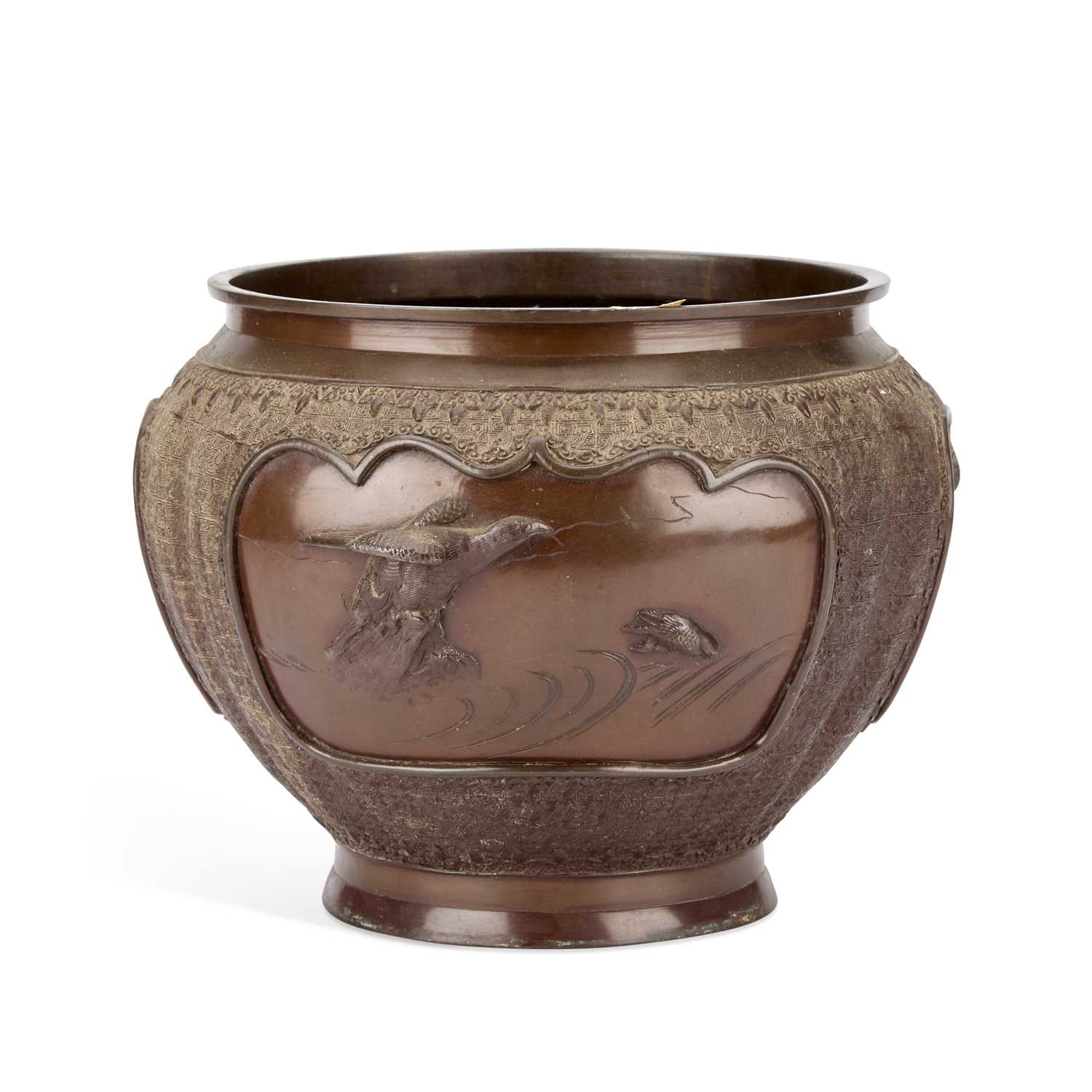 Lot A JAPANESE BRONZE JARDINIÈRE, MEIJI PERIOD